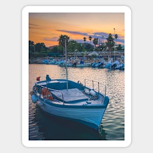 Seaport Summer Sunset Sky Boats Sticker